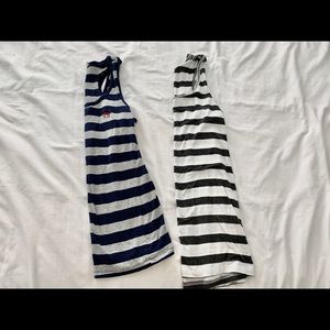 Racer back striped tank tops